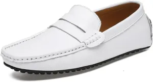 Mens Loafers Shoe Genuine Leather Stitching Details Penny Driving Loafer Flexible Comfortable Anti-Slip Party Classic Slip-ons