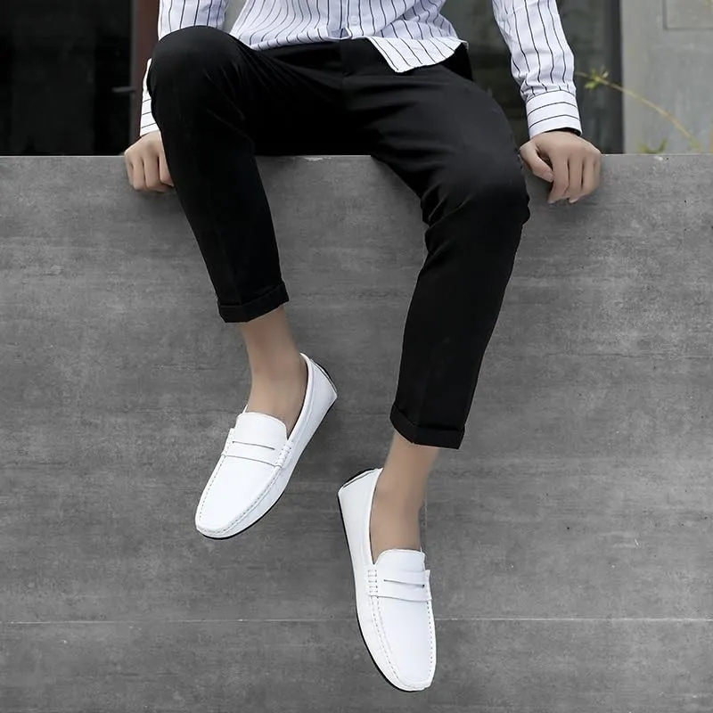 Mens Loafers Shoe Genuine Leather Stitching Details Penny Driving Loafer Flexible Comfortable Anti-Slip Party Classic Slip-ons