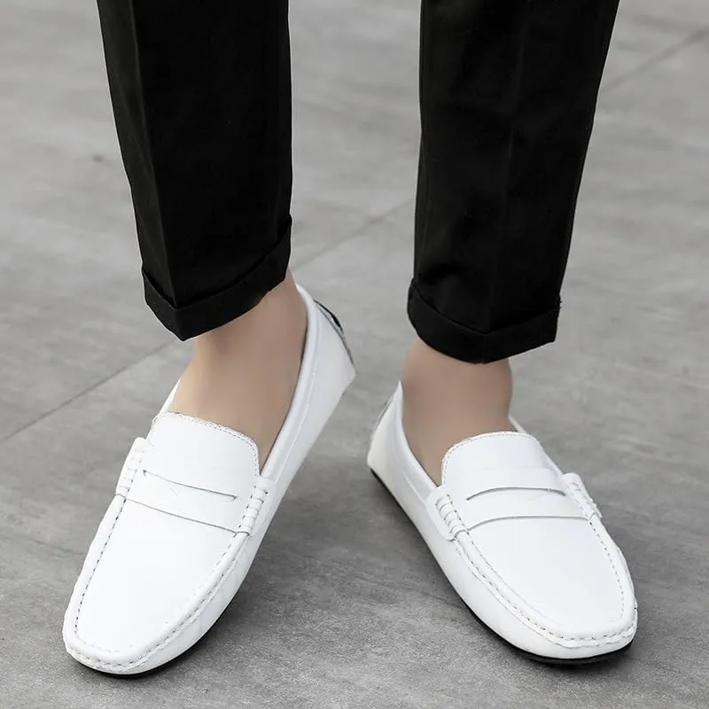 Mens Loafers Shoe Genuine Leather Stitching Details Penny Driving Loafer Flexible Comfortable Anti-Slip Party Classic Slip-ons