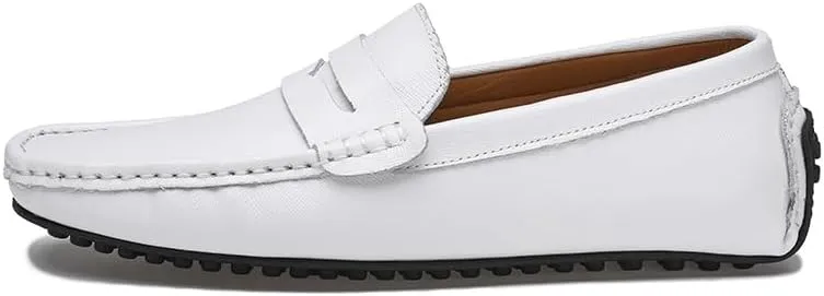 Mens Loafers Shoe Genuine Leather Stitching Details Penny Driving Loafer Flexible Comfortable Anti-Slip Party Classic Slip-ons