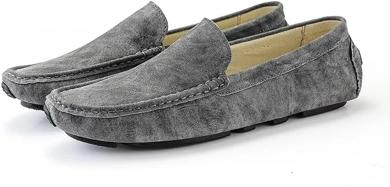 Men's Loafers Shoes Round Toe Leather Driving Style Loafer Anti-Slip Comfortable Slip Resistant Fashion Slip-ons