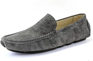 Men's Loafers Shoes Round Toe Leather Driving Style Loafer Anti-Slip Comfortable Slip Resistant Fashion Slip-ons