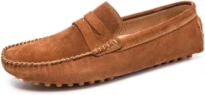 Men's Loafers Shoes Round Toe PU Leather Driving Penny Loafers Flexible Lightweight Slip Resistant Prom Casual Slip-ons