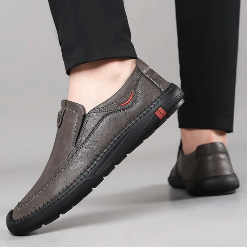 Men's Loafers Walking Food Service Stretch Shoes Fashion Soft Lightweight Boat Shoes Leather Casual Sneakers for Mens