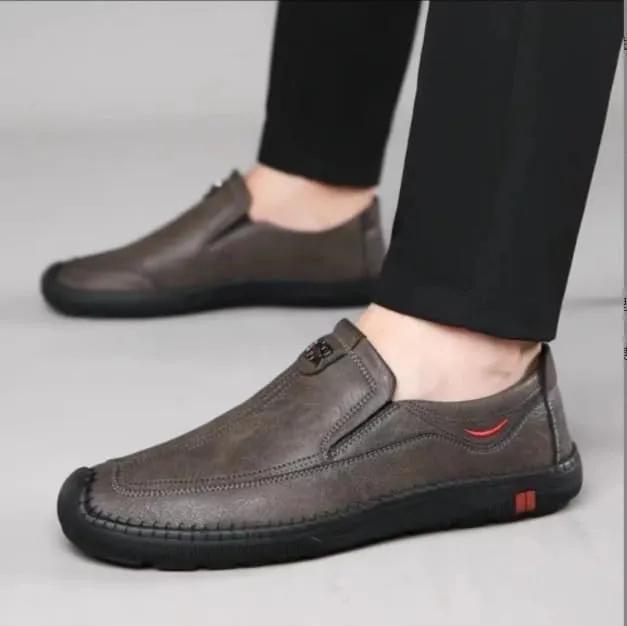 Men's Loafers Walking Food Service Stretch Shoes Fashion Soft Lightweight Boat Shoes Leather Casual Sneakers for Mens