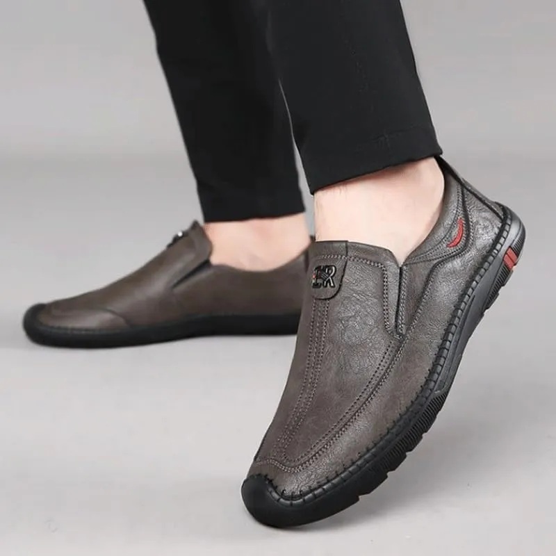 Men's Loafers Walking Food Service Stretch Shoes Fashion Soft Lightweight Boat Shoes Leather Casual Sneakers for Mens