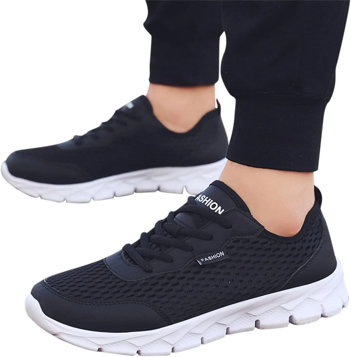 Men's Mesh Sneakers Mens Slip On Sneakers Wide Width Waterproof Shoes for Women Comfortable Dressy Slip on Loafers for Men Black Sneakers for Women