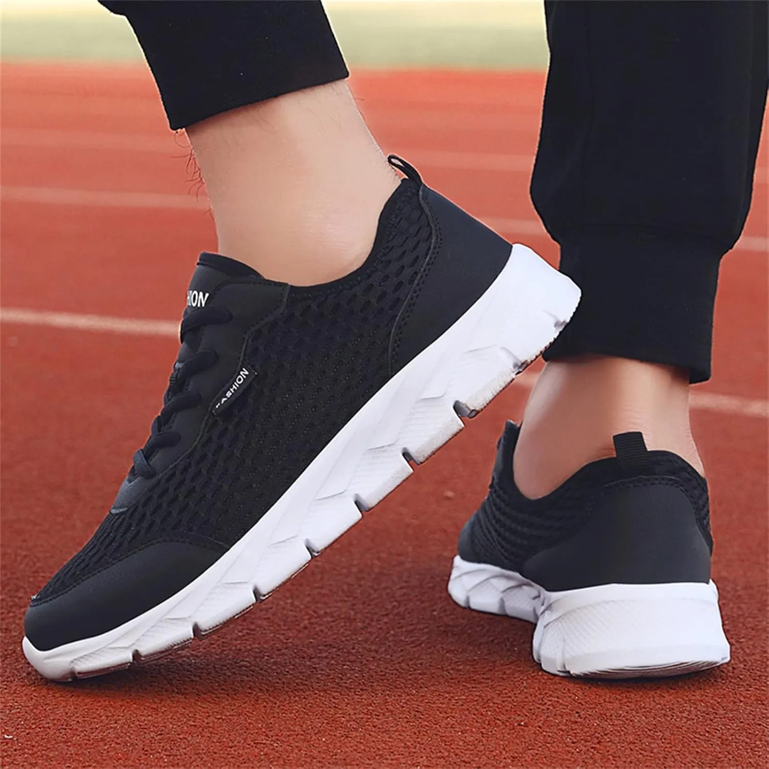 Men's Mesh Sneakers Mens Slip On Sneakers Wide Width Waterproof Shoes for Women Comfortable Dressy Slip on Loafers for Men Black Sneakers for Women