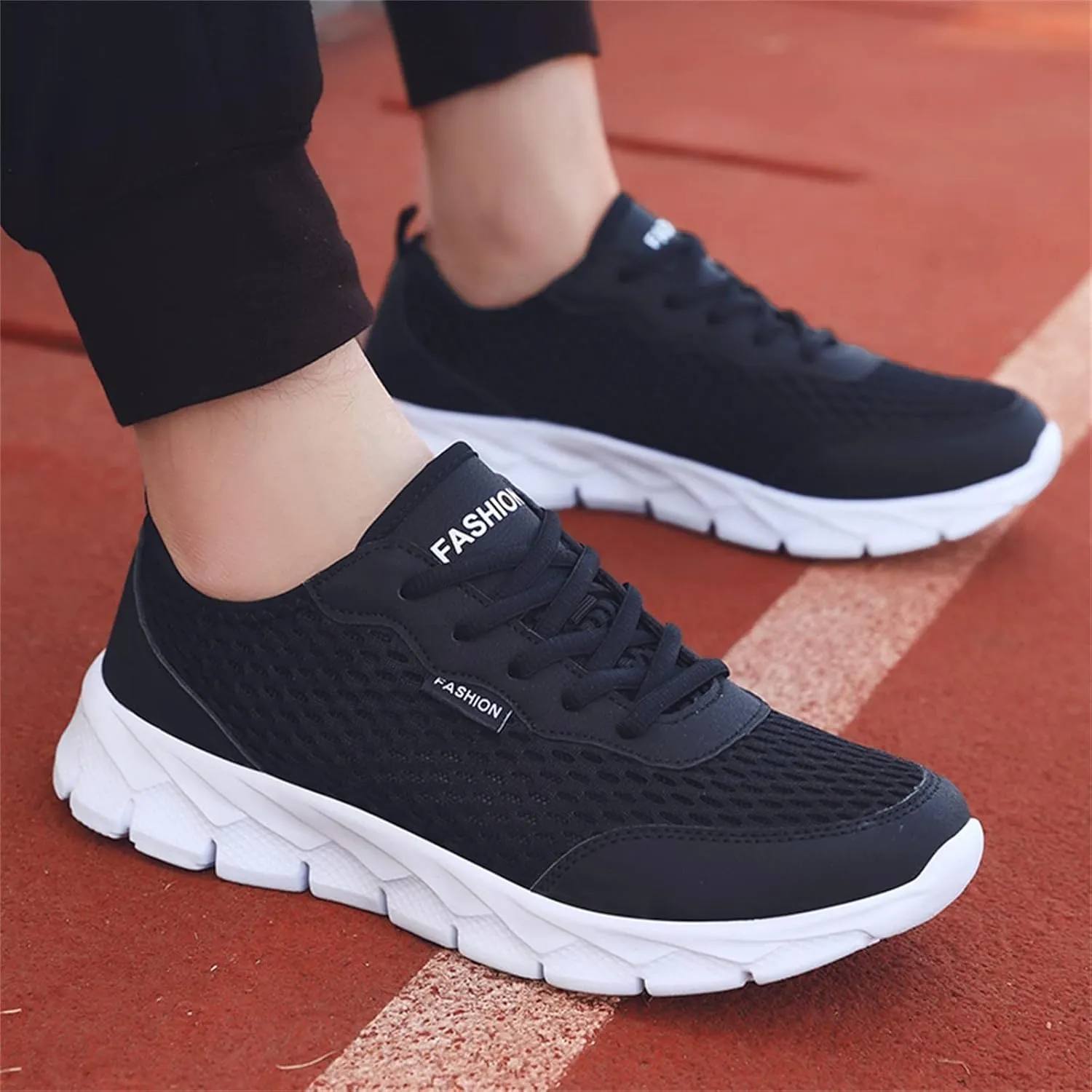 Men's Mesh Sneakers Mens Slip On Sneakers Wide Width Waterproof Shoes for Women Comfortable Dressy Slip on Loafers for Men Black Sneakers for Women
