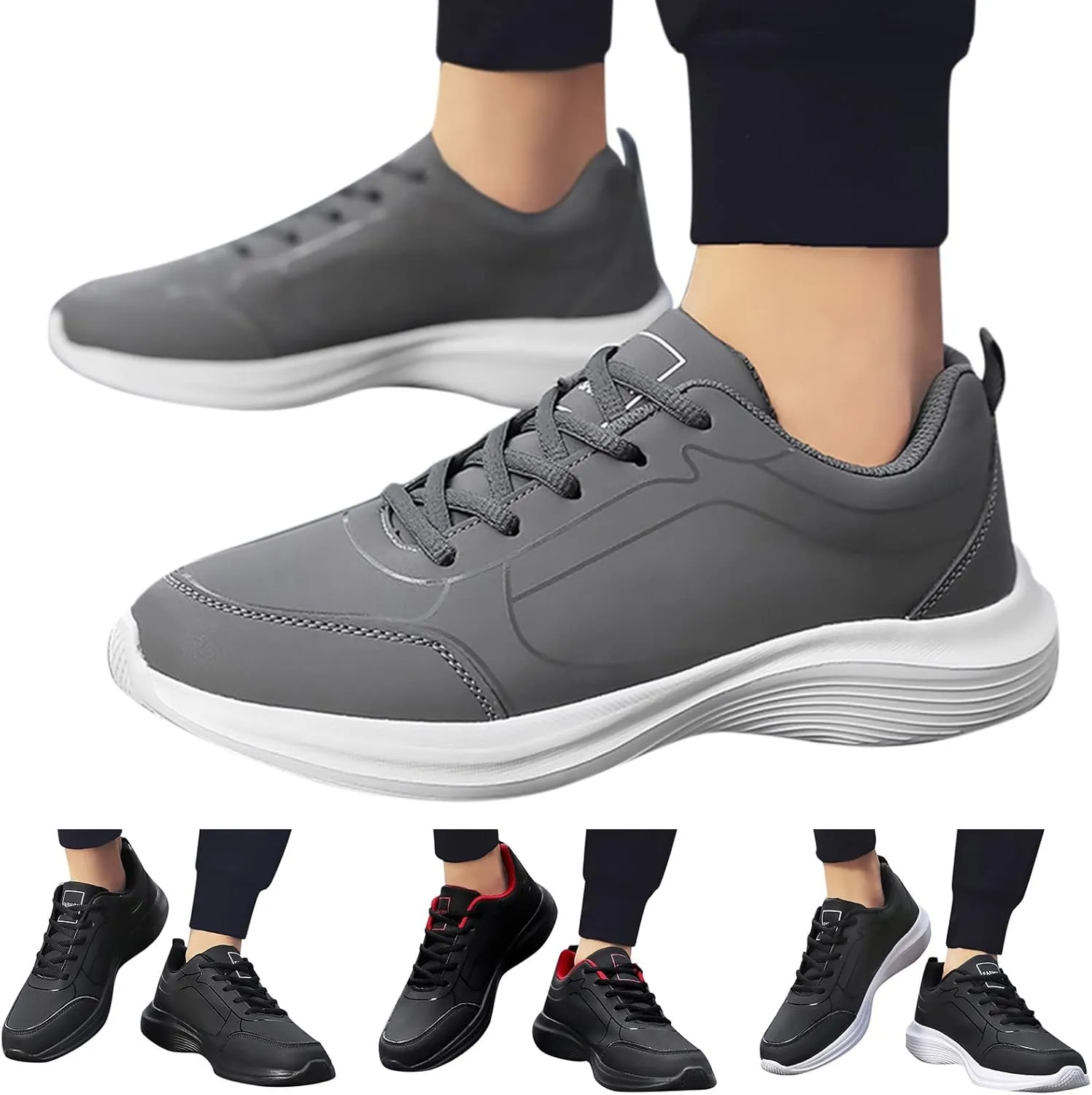Men's Non Slip Barefoot Minimalist Shoes Slip-On Comfortable Light-Weight Shoe Lightweight Elderly Slip on Shoes