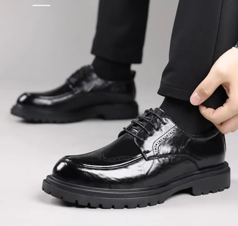 Men's Oxford Dress Shoes Formal Classic Business Lace-up Leather Wingtip Brogue for Men