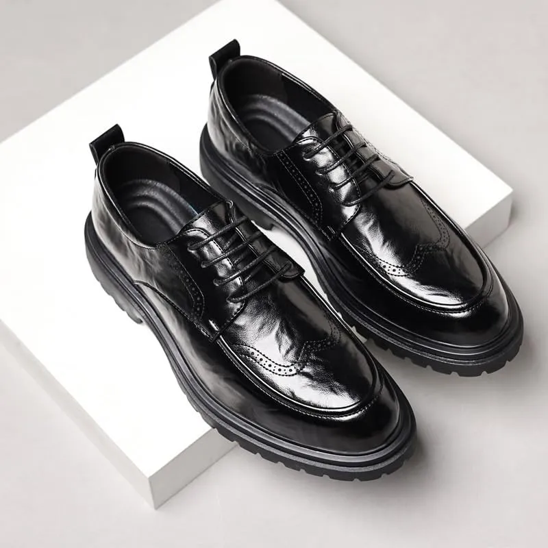 Men's Oxford Dress Shoes Formal Classic Business Lace-up Leather Wingtip Brogue for Men