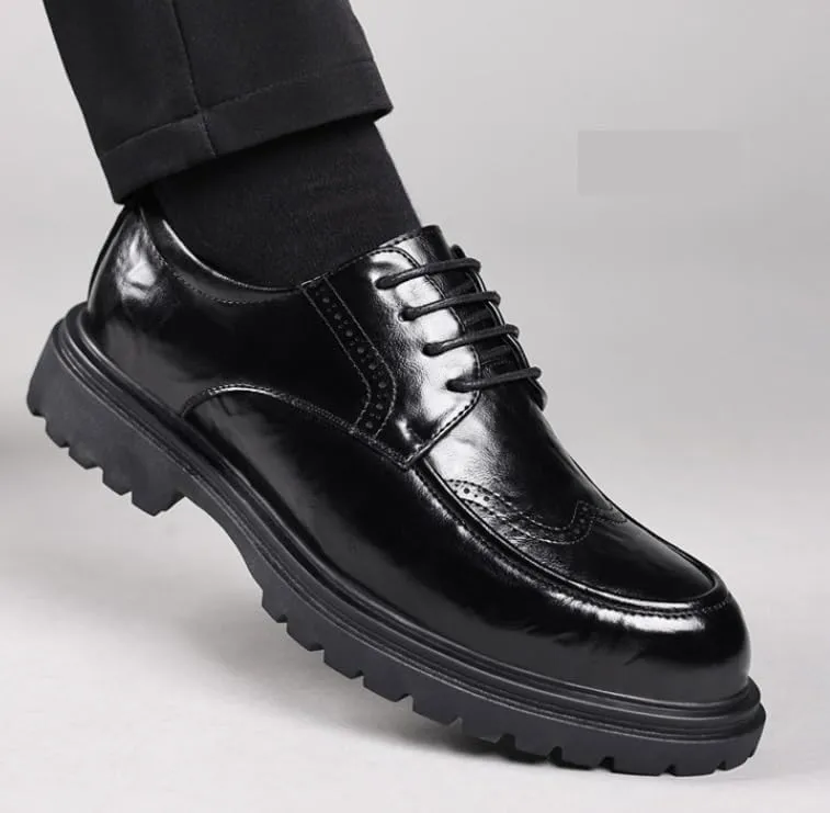 Men's Oxford Dress Shoes Formal Classic Business Lace-up Leather Wingtip Brogue for Men