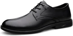 Men's Oxford Shoes Classic Lace Up Formal Tuxedo Derby Shoes Fashion Leather Low Heels Dress Shoes for Men(8)