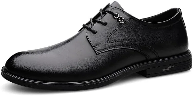 Men's Oxford Shoes Classic Lace Up Formal Tuxedo Derby Shoes Fashion Leather Low Heels Dress Shoes for Men(8)