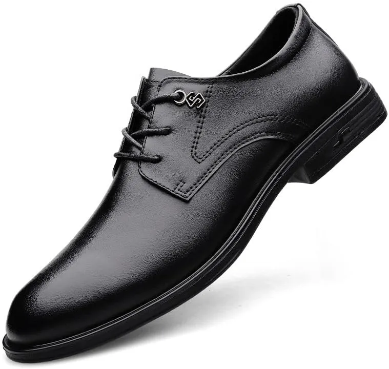Men's Oxford Shoes Classic Lace Up Formal Tuxedo Derby Shoes Fashion Leather Low Heels Dress Shoes for Men(8)