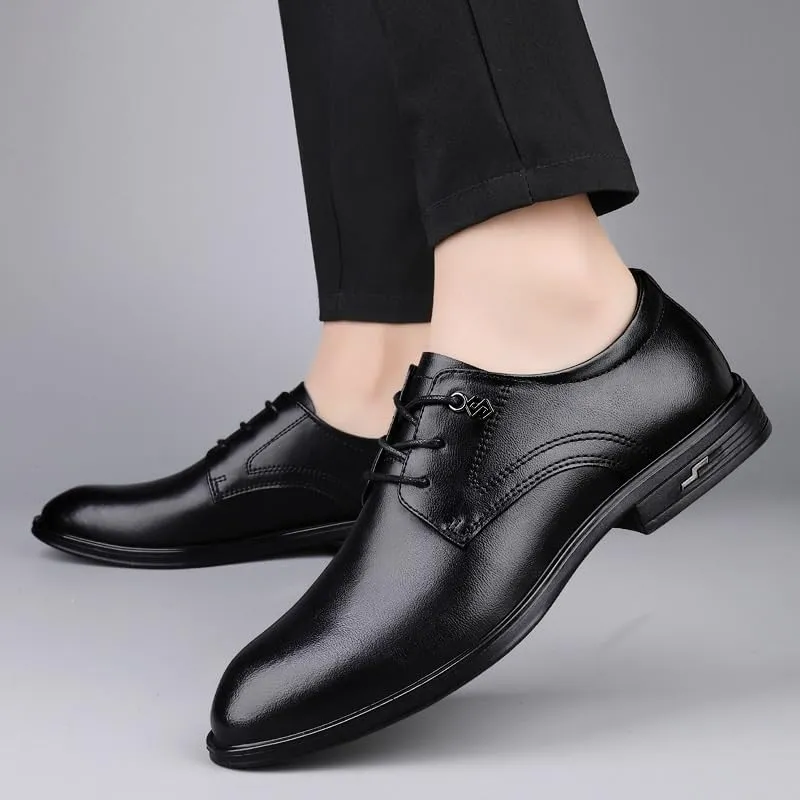 Men's Oxford Shoes Classic Lace Up Formal Tuxedo Derby Shoes Fashion Leather Low Heels Dress Shoes for Men(8)