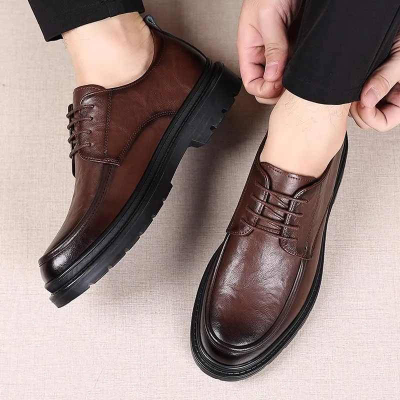 Men's Oxfords Shoes Classic Dress Lace Up Leather Men Dress Shoes