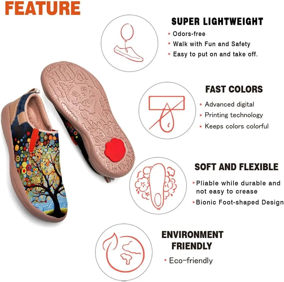 Mens Painted Travel Shoes Casual Loafers Walking Slip-Ons Comfortable Art Fashion Sneakers