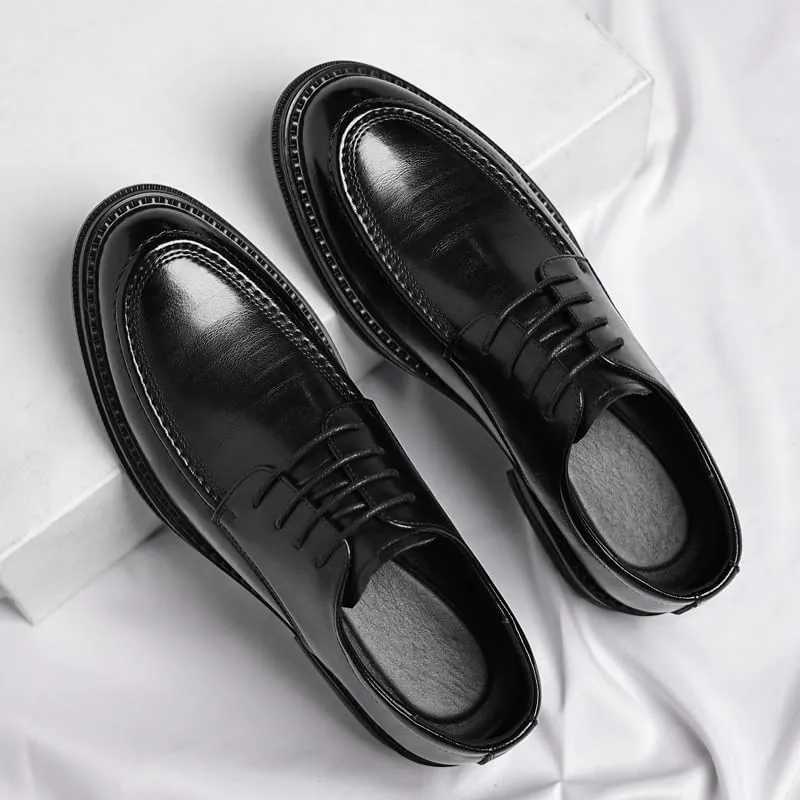 Men's Patent Leather Derby Shoes Pointed Toe Formal Party & Prom Dress Shoes