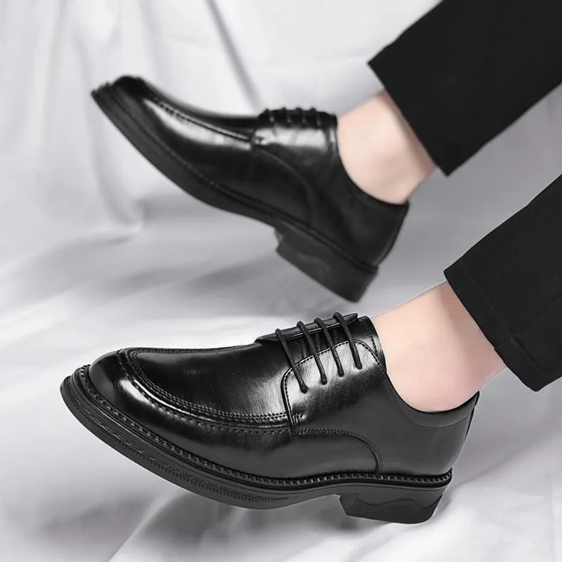Men's Patent Leather Derby Shoes Pointed Toe Formal Party & Prom Dress Shoes