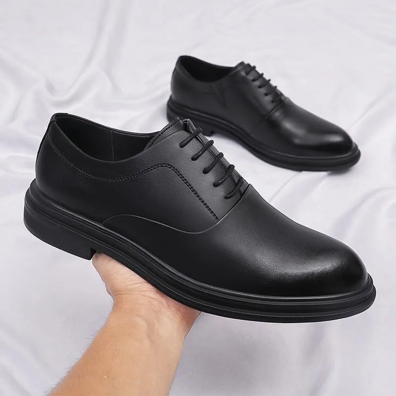 Men's Patent Leather Formal Business Dress Shoes Mens Modern Casual Lace Up Pointed Toe Oxford Shoes Non Slip Casual Business Work Formal Shoes