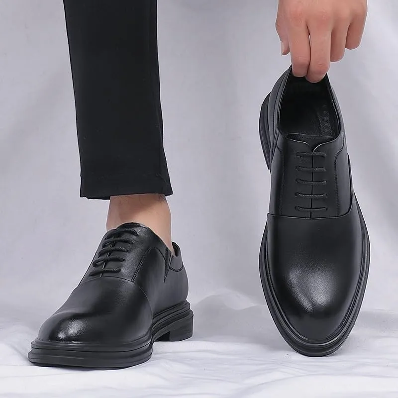 Men's Patent Leather Formal Business Dress Shoes Mens Modern Casual Lace Up Pointed Toe Oxford Shoes Non Slip Casual Business Work Formal Shoes