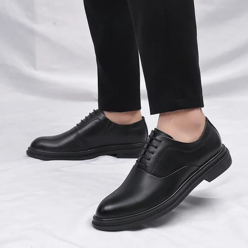Men's Patent Leather Formal Business Dress Shoes Mens Modern Casual Lace Up Pointed Toe Oxford Shoes Non Slip Casual Business Work Formal Shoes
