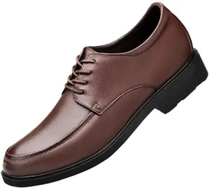 Men's Platform Oxford Shoes - Leather Lace-up Dress Shoes for Business Casual Formal Wear