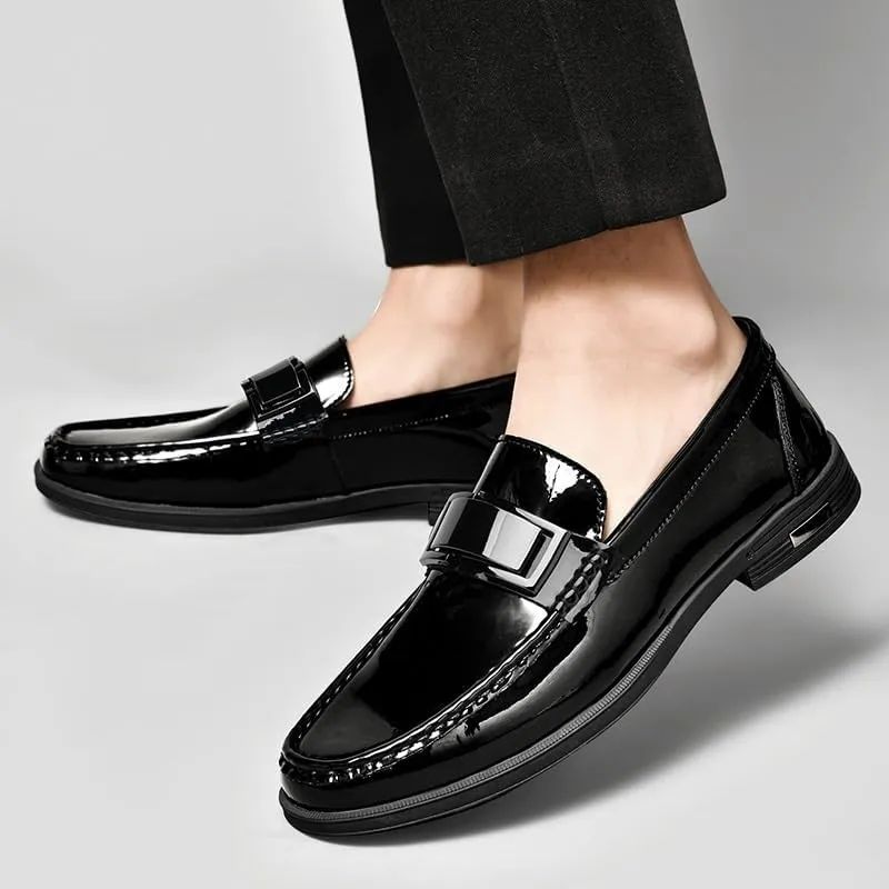 Men's Slip-on Patent Leather Tuxedo Shoes Mens Business Classic Formal Oxfords Shoes Derby Loafers Shoes