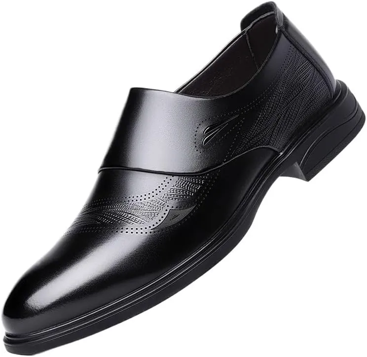 Men's Slip-Ons Loafers Mens Patent Leather Classic Pointed Toe Dress Shoes Lightweight All-Day Comfort Oxfords Shoes