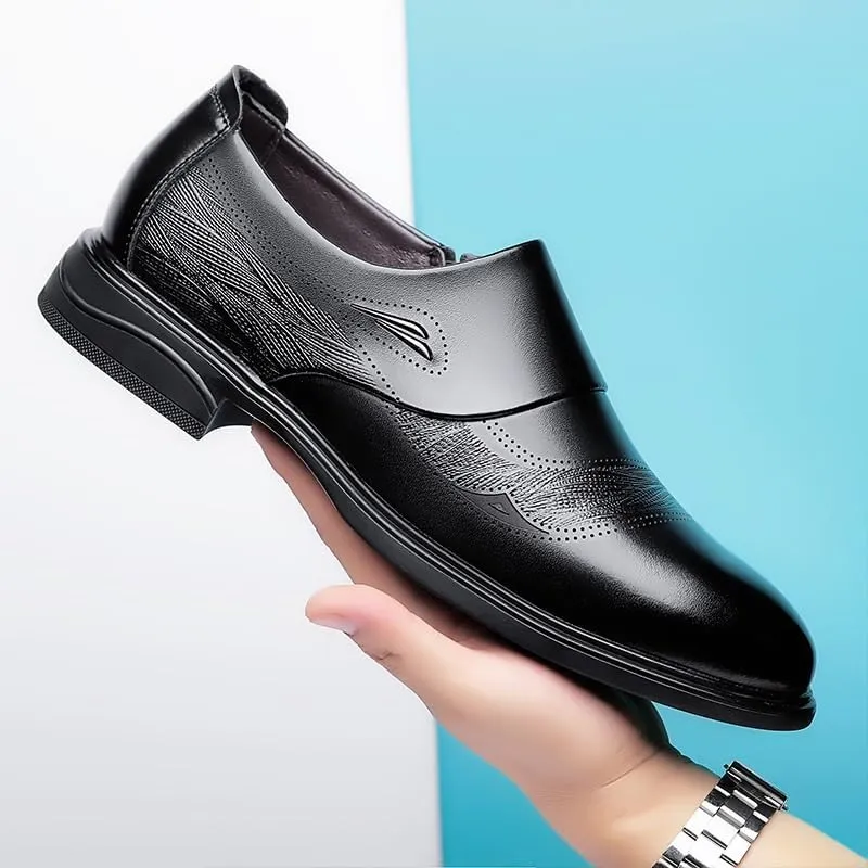 Men's Slip-Ons Loafers Mens Patent Leather Classic Pointed Toe Dress Shoes Lightweight All-Day Comfort Oxfords Shoes