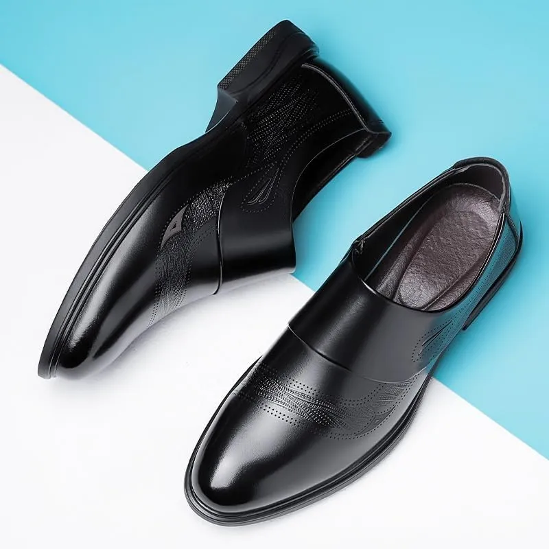 Men's Slip-Ons Loafers Mens Patent Leather Classic Pointed Toe Dress Shoes Lightweight All-Day Comfort Oxfords Shoes