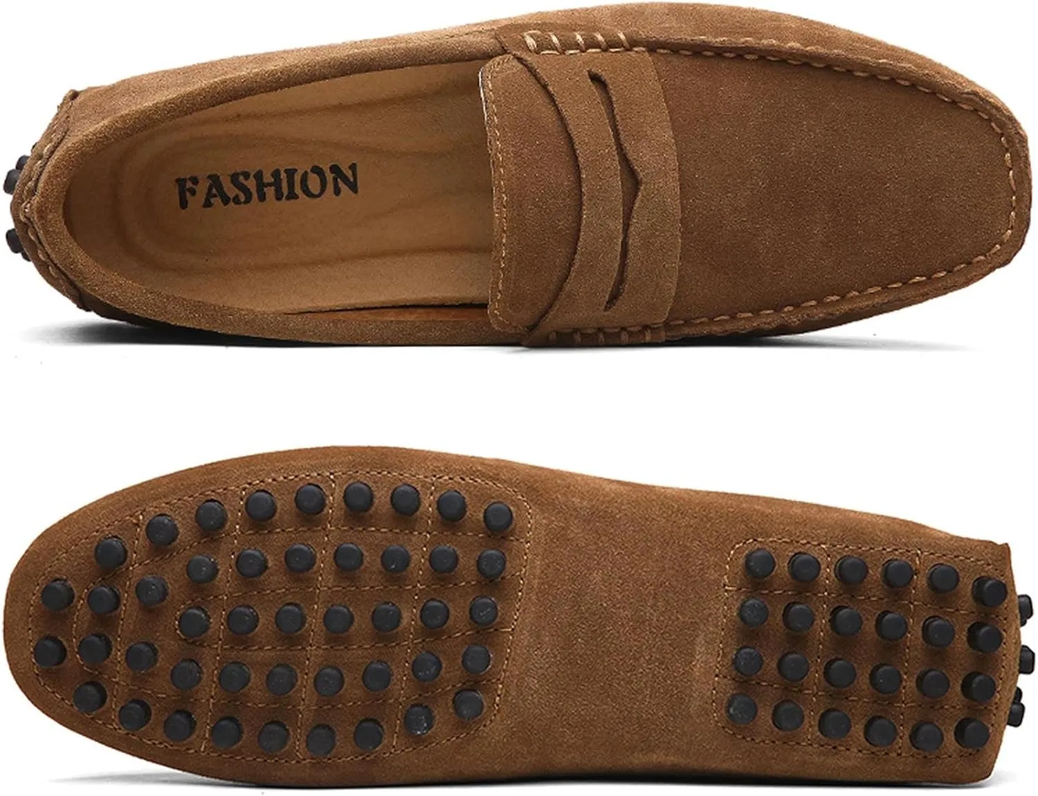 Men's Suede Dress Loafers Slip On Casual Shoes Lightweight Soft Penny Loafers Walking Shoe Driving Boat Shoes for Men