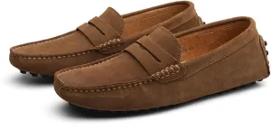 Men's Suede Dress Loafers Slip On Casual Shoes Lightweight Soft Penny Loafers Walking Shoe Driving Boat Shoes for Men