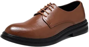 Men's Wingtip Oxfords Shoes Genuine Leather Business Formal Brogue Lace Up Comfortable Dress Shoes