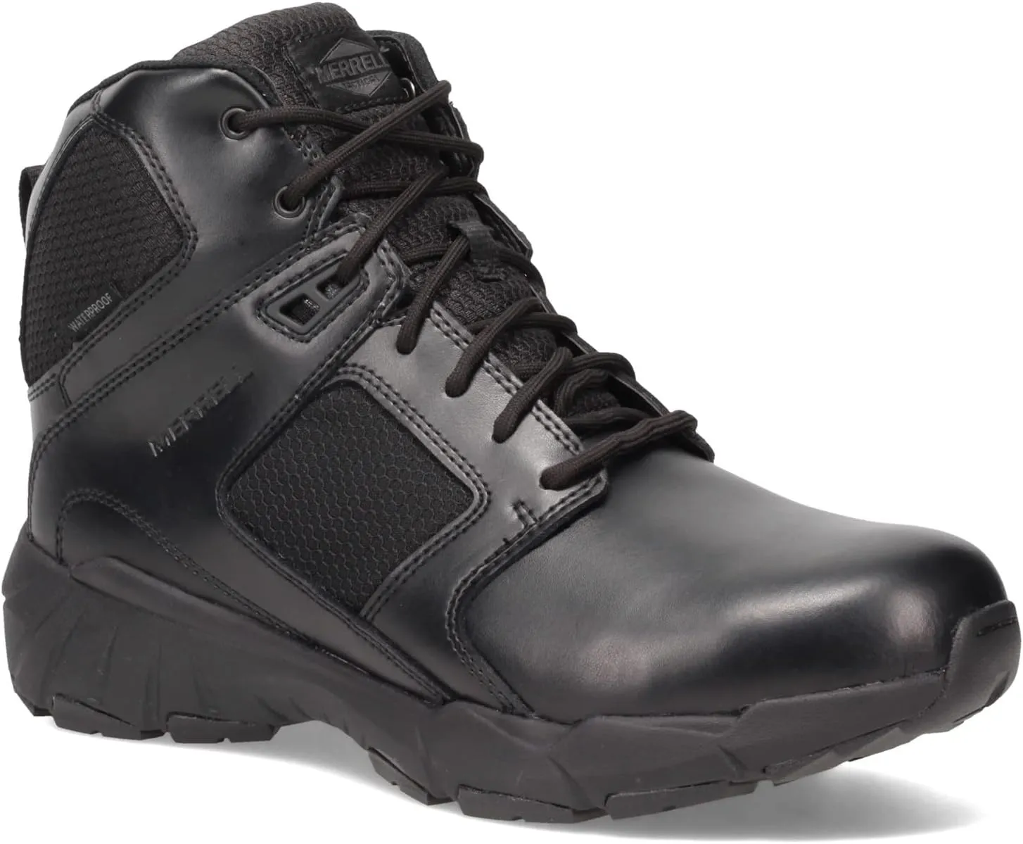 Merrell Men's Fullbench Mid Tactical Boots, Breathable & Waterproof Coated Leather Hiking Shoes Military