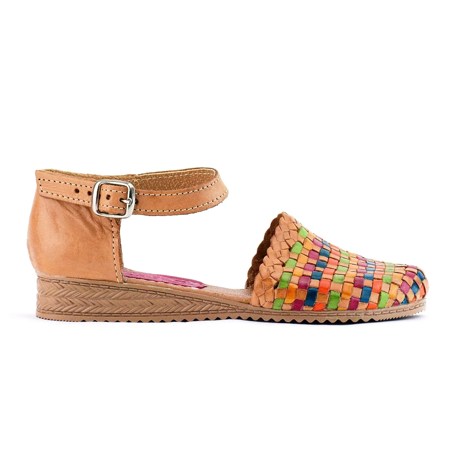 Mexican Leather Boho Shoes for Women - Model H02 (9, Brown Colors)