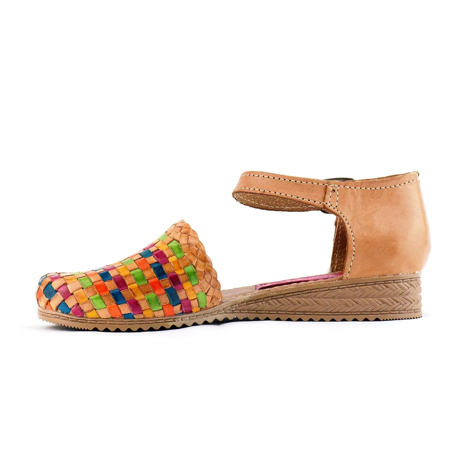 Mexican Leather Boho Shoes for Women - Model H02 (9, Brown Colors)