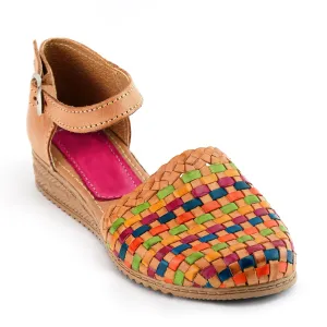 Mexican Leather Boho Shoes for Women - Model H02 (9, Brown Colors)
