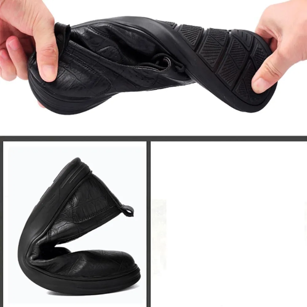 Modern Men Driving Flats Mens Fashionable Soft Leather Dress Shoes Daily Non Slip Lace-up Oxford Shoes