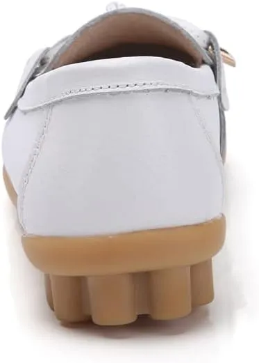 Momuk Women's Penny Loafers Leather Driving Moccasins Slip On Boat Shoes Fashion Comfort Flats