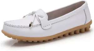 Momuk Women's Penny Loafers Leather Driving Moccasins Slip On Boat Shoes Fashion Comfort Flats