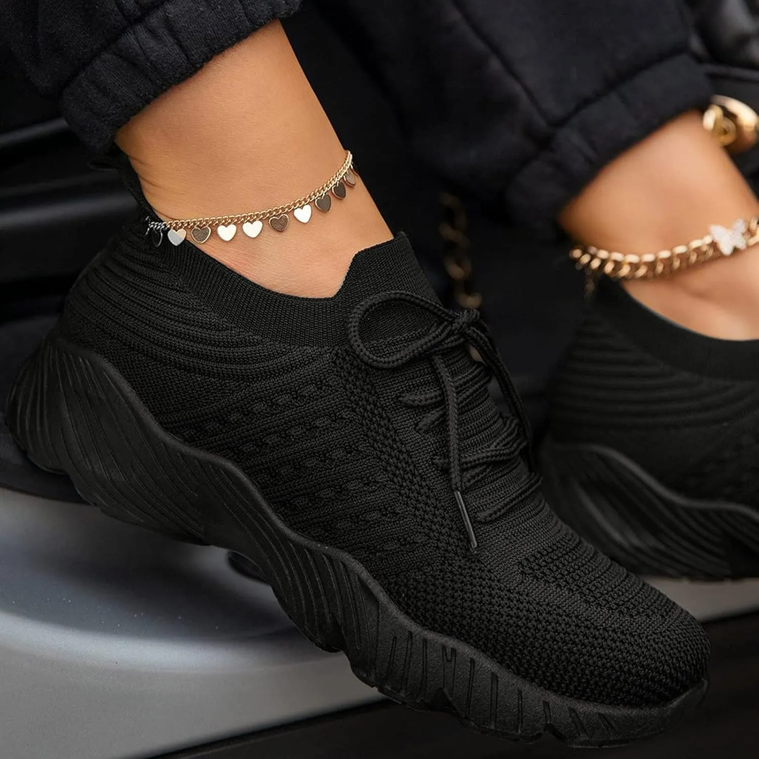Mules for Women Flats Platform Sneakers for Women Black Casual Shoes for Women Comfortable Dressy Slip on Black Loafers Women Black Sneakers for Women
