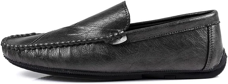 New Mens Loafers Shoe Round Toe Vegan Leather Driving Style Loafer Flexible Comfortable Anti-Slip Outdoor Classic Slip-ons