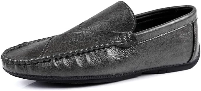New Mens Loafers Shoe Round Toe Vegan Leather Driving Style Loafer Flexible Comfortable Anti-Slip Outdoor Classic Slip-ons