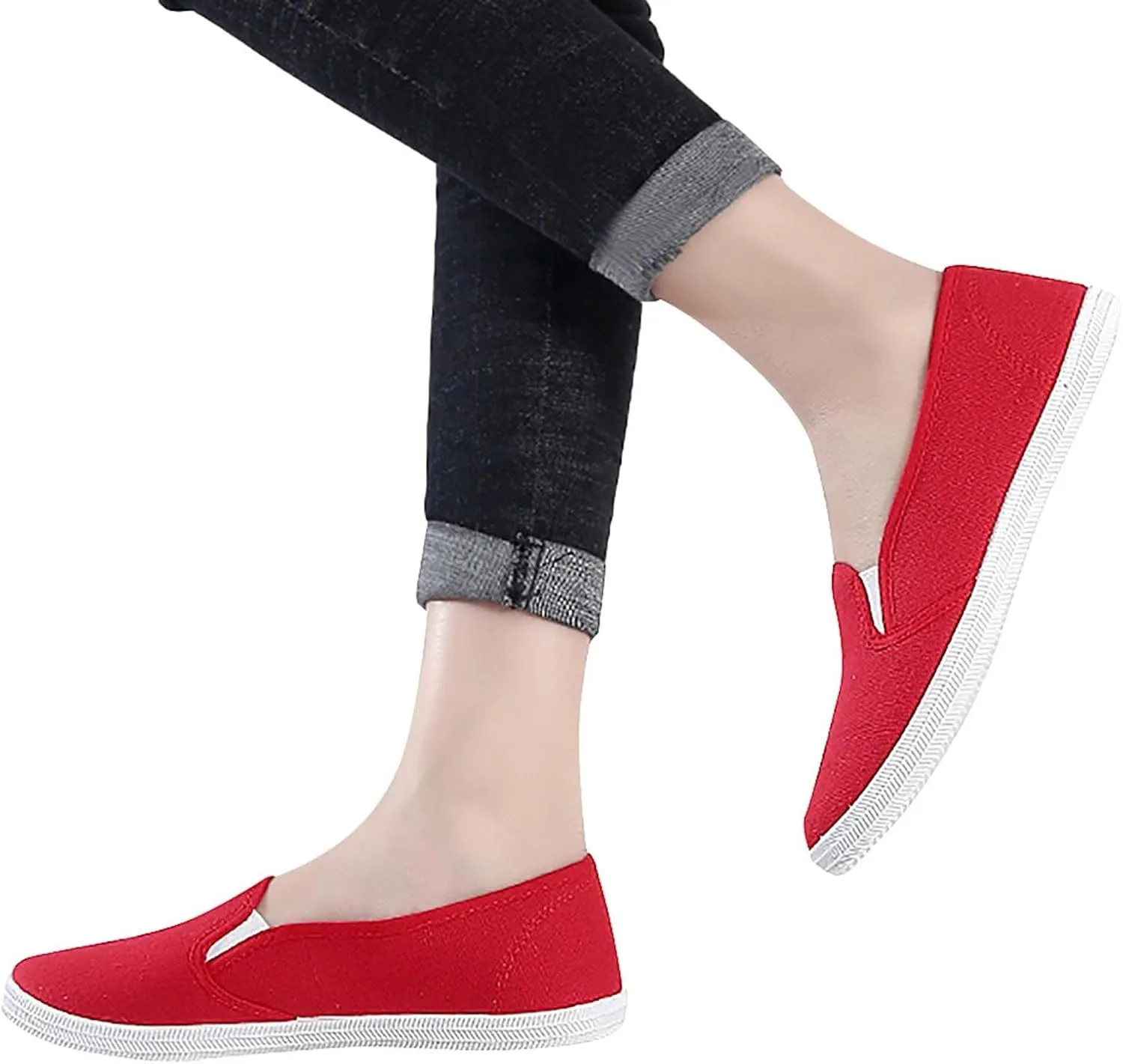Non Slip Work Shoes Women Cute Women Loafers Round Toe Slip On CasualComfortable and Soft Lightweight Christmas Dress Shoes for Women Boat Shoes Men