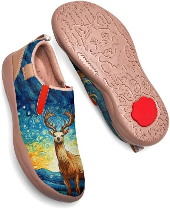 Onehorse Women's Slip-On Walking Casual Loafers Comfortable Painted Travel Shoes