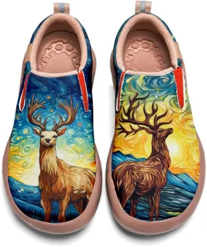 Onehorse Women's Slip-On Walking Casual Loafers Comfortable Painted Travel Shoes
