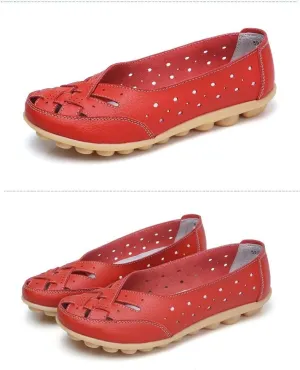 Orthopedic Loafers in Breathable Leather Diabetic Walking Shoes Slip Ons Flat Sandals for Women, 13, White